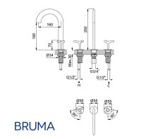 MEDIDAS BATERIA AMERICANA LAVABO GENESI BRUMA